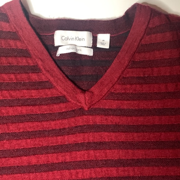 Calvin Klein Men's Solid V-Neck Merino Wool Sweater - Picture 1 of 4